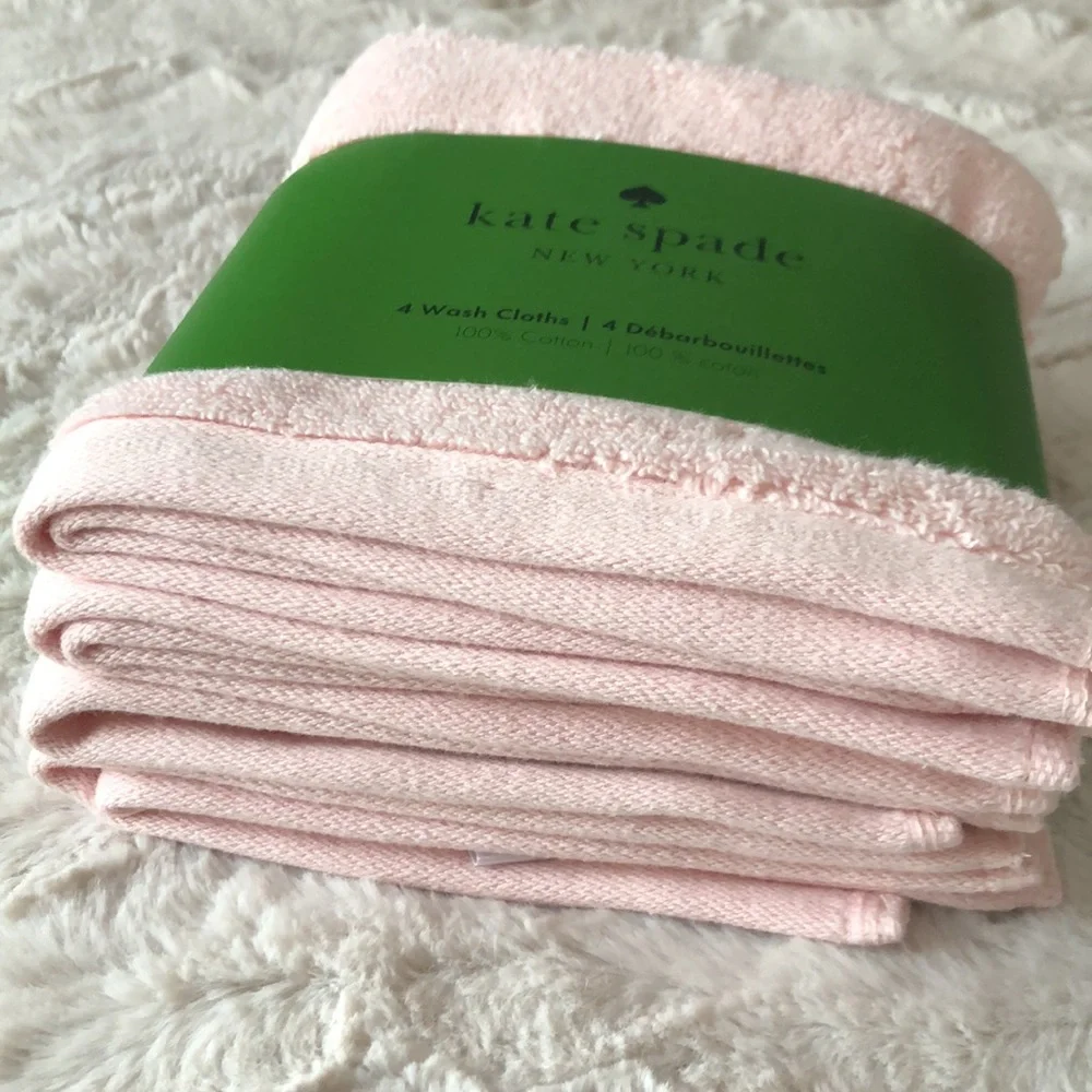 kate spade Pale Pink Wash Cloths - set of 4